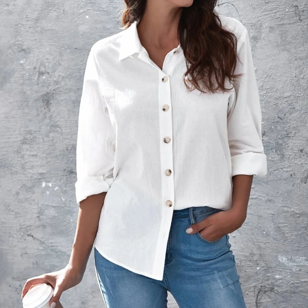 White Button down Boyfriend poplin Oversized Shirt - Picture 7 of 10